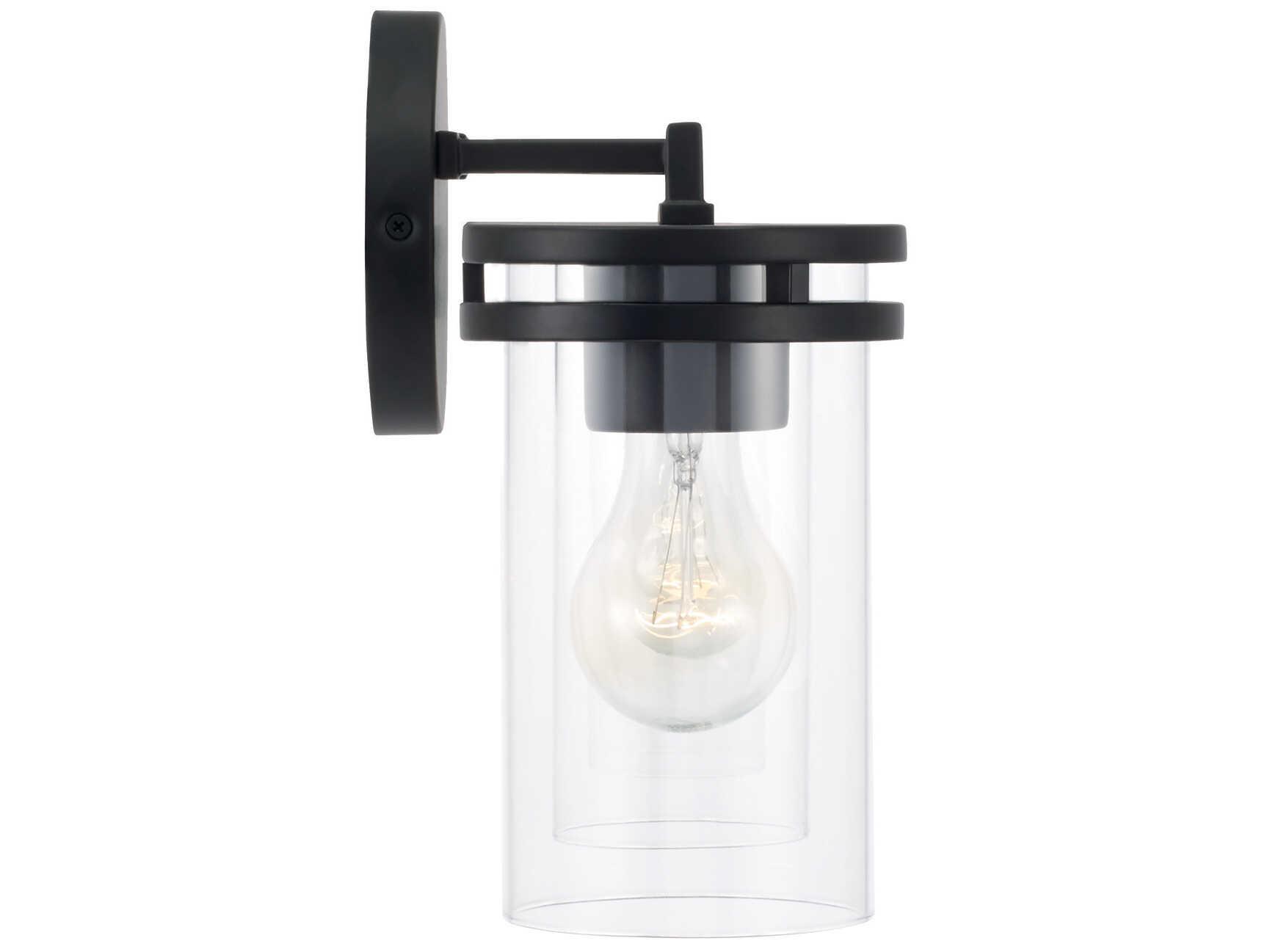 Capital Lighting Fuller 3-Light Matte Black Glass Vanity Light