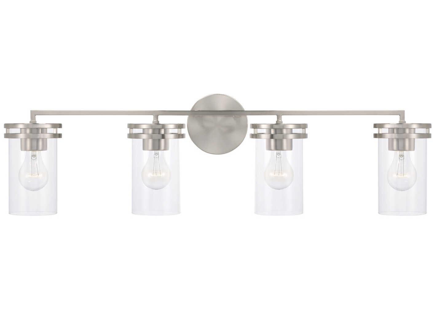 Capital Lighting Fuller 4-Light Brushed Nickel Glass Vanity Light