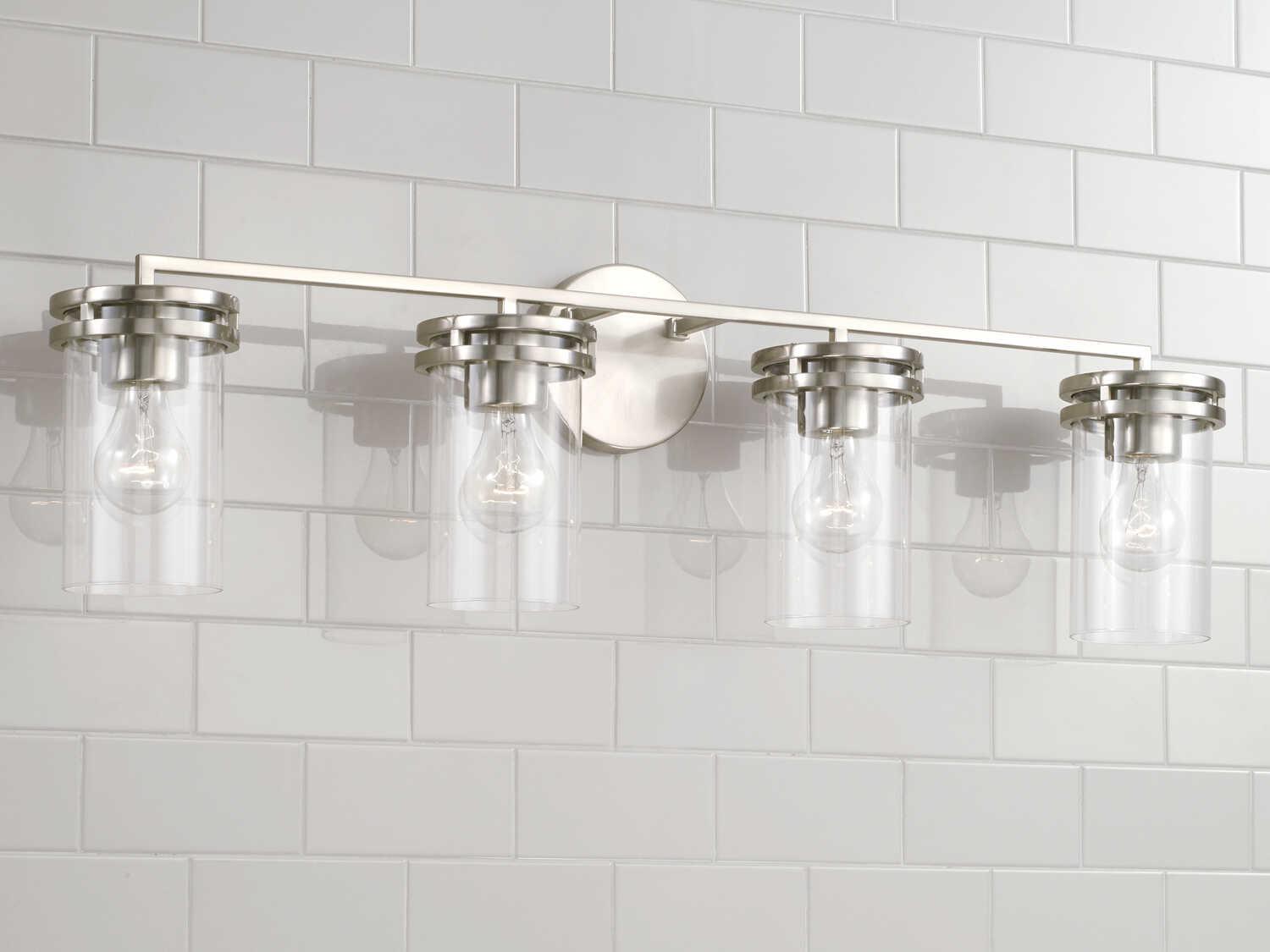 Capital Lighting Fuller 4-Light Brushed Nickel Glass Vanity Light