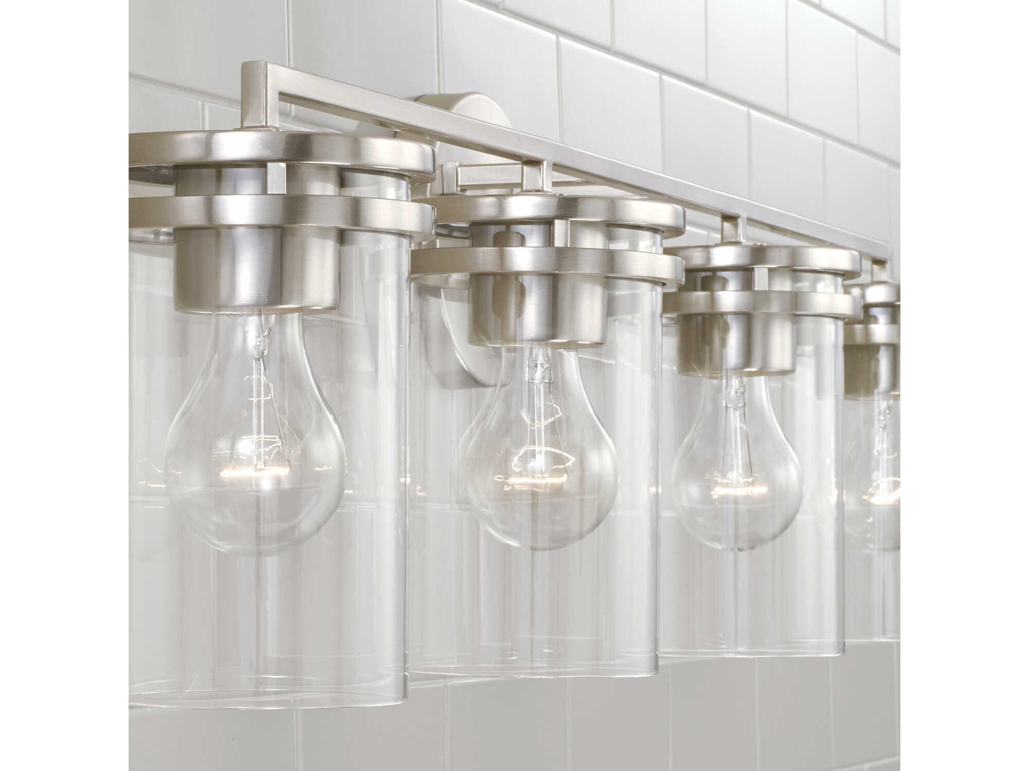 Capital Lighting Fuller 4-Light Brushed Nickel Glass Vanity Light