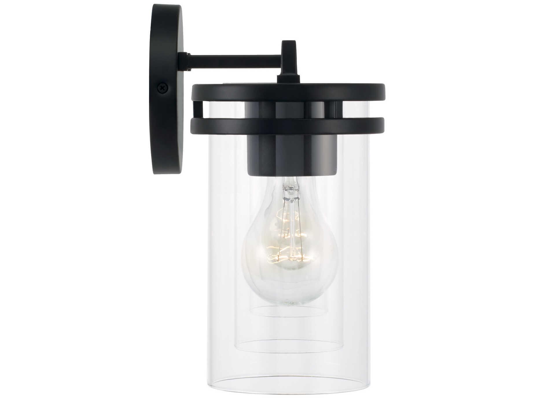 Capital Lighting Fuller 4-Light Matte Black Glass Vanity Light