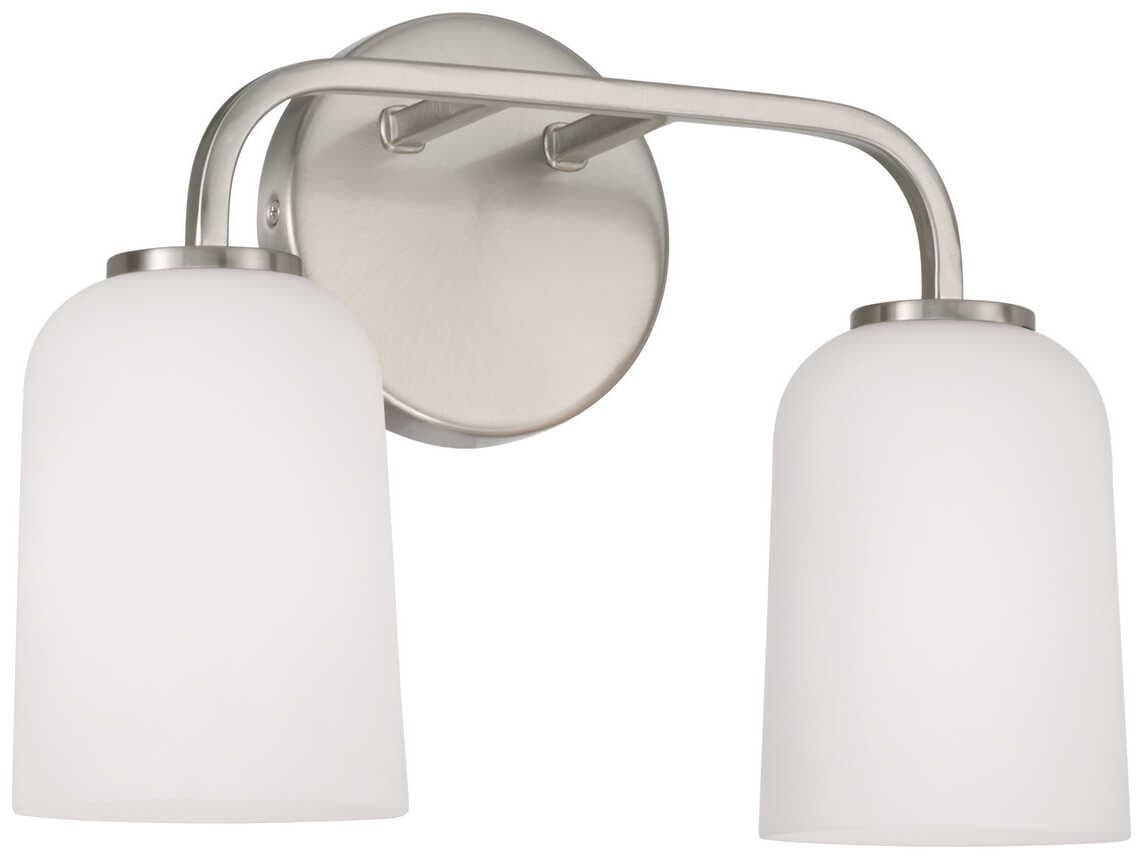 Capital Lighting Lawson 2-Light Brushed Nickel Glass Vanity Light