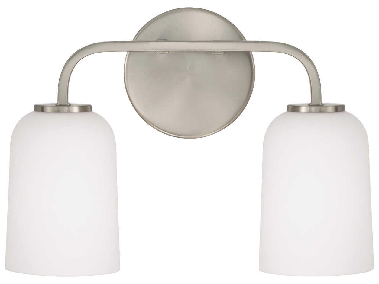 Capital Lighting Lawson 2-Light Brushed Nickel Glass Vanity Light