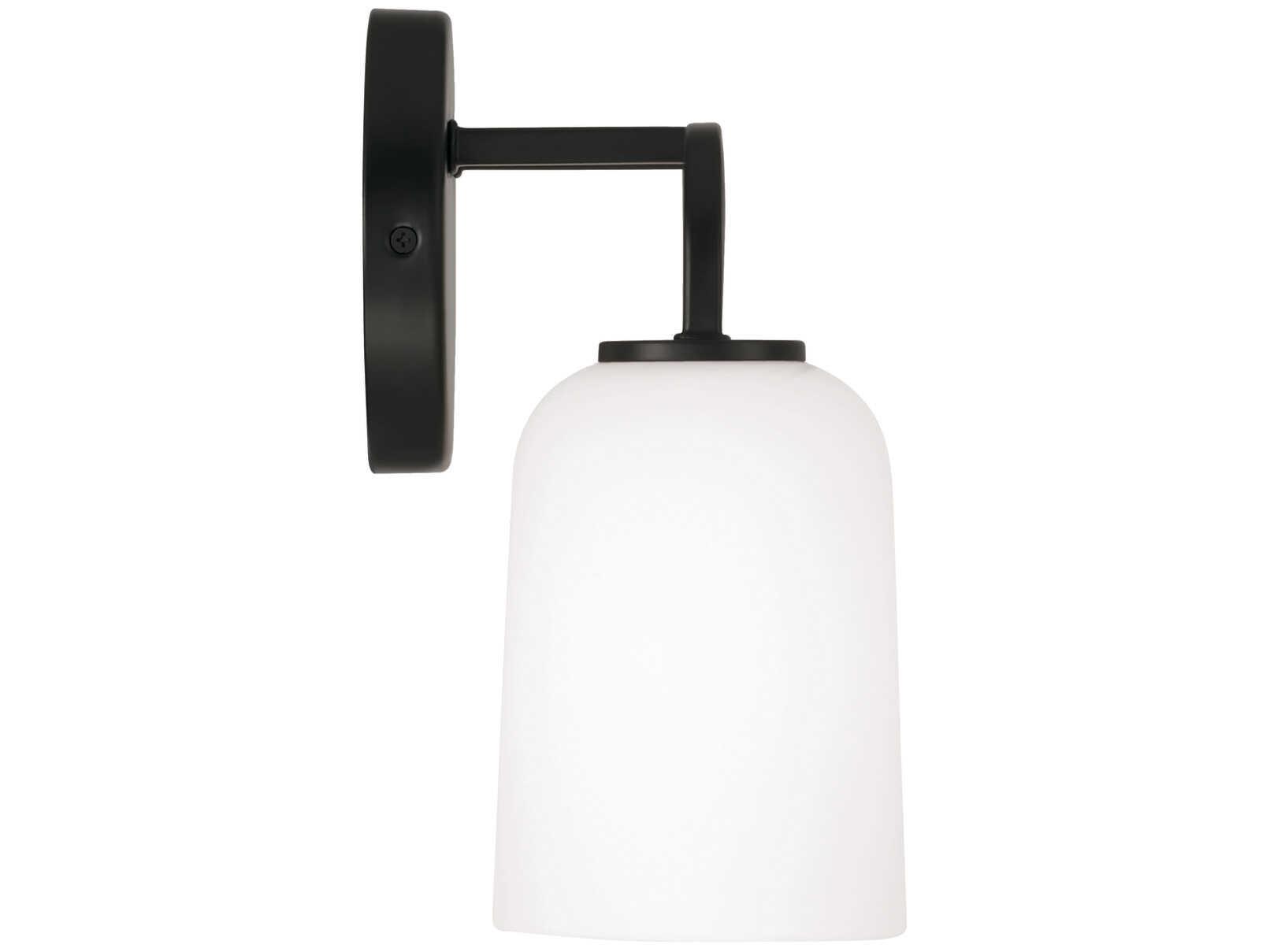 Capital Lighting Lawson 2-Light Matte Black Glass Vanity Light
