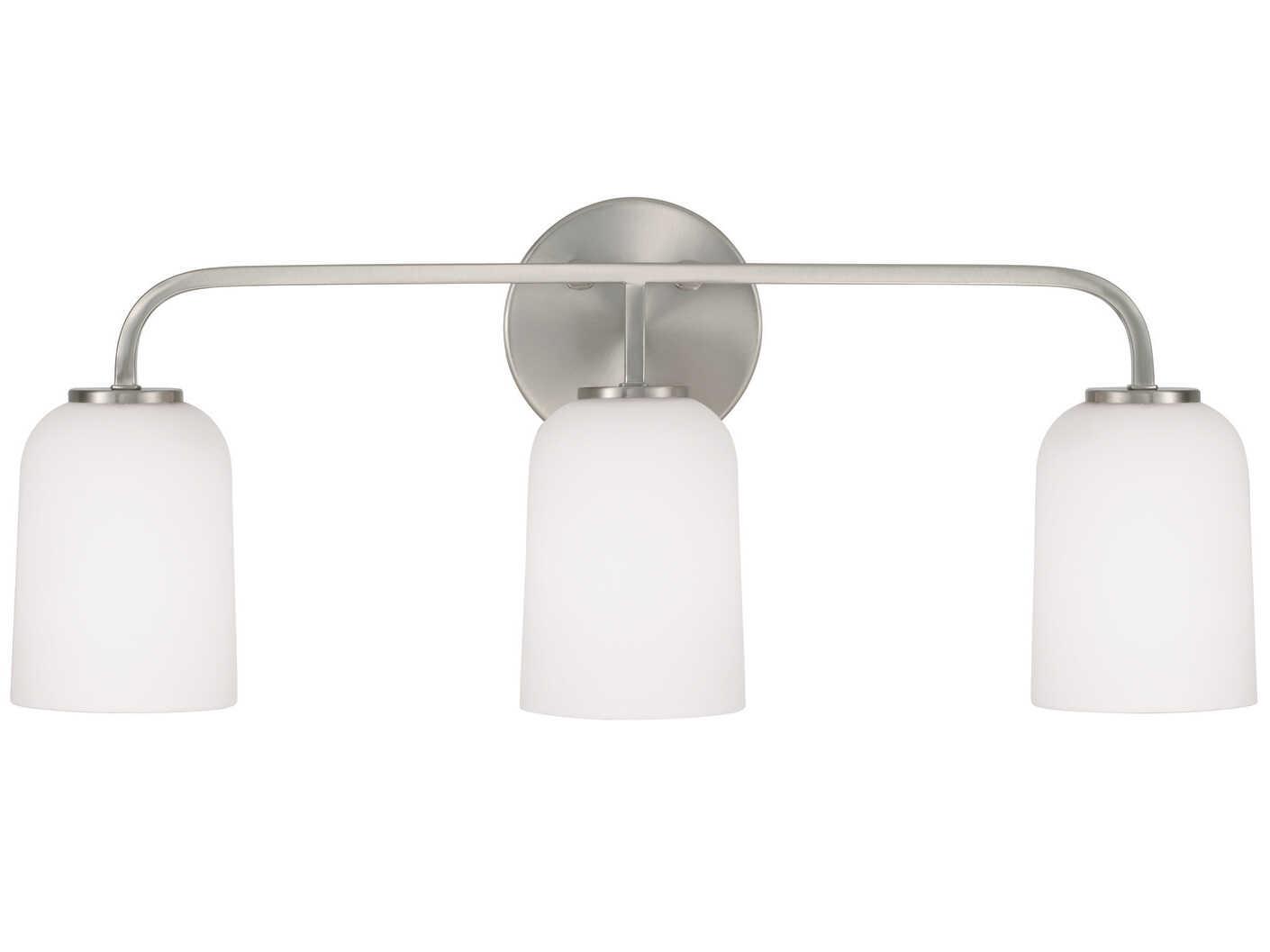 Capital Lighting Lawson 3-Light Brushed Nickel Glass Vanity Light