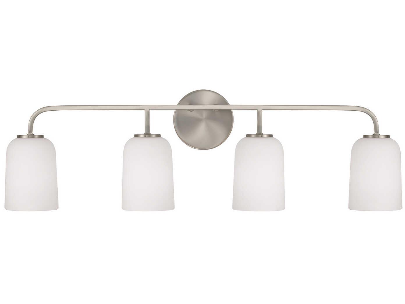 Capital Lighting Lawson 4-Light Brushed Nickel Glass Vanity Light