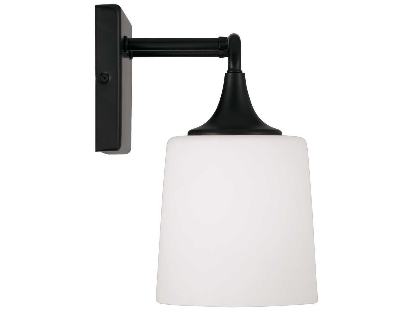 Capital Lighting Presley 2-Light Matte Black Glass Vanity Light