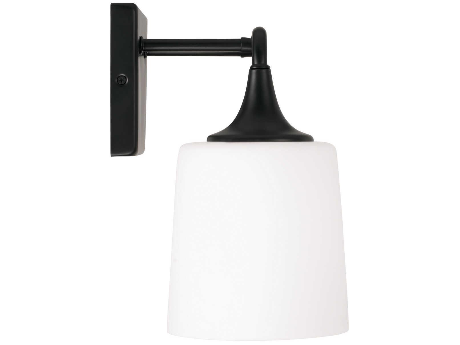Capital Lighting Presley 3-Light Matte Black Glass Vanity Light