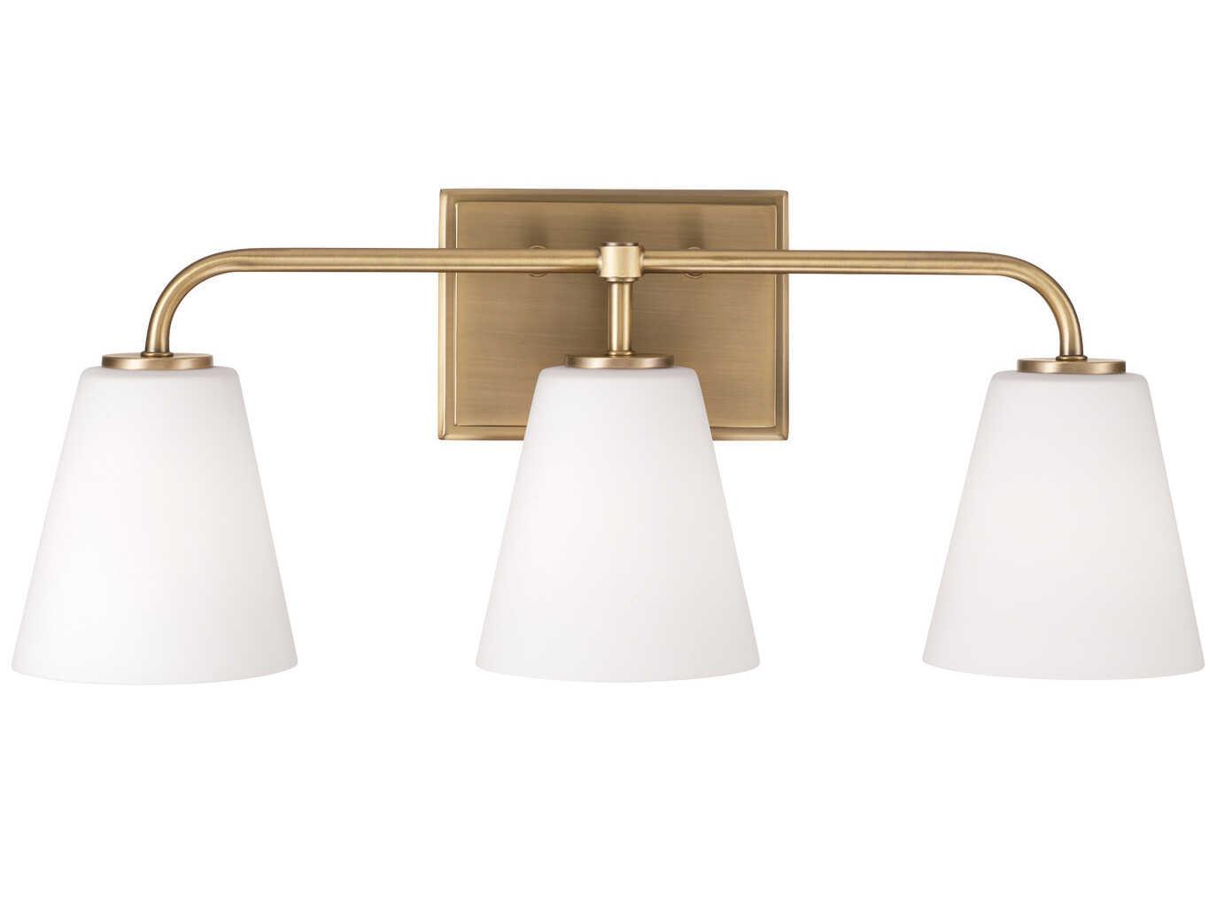 Capital Lighting Brody 3-Light Aged Brass Glass Vanity Light
