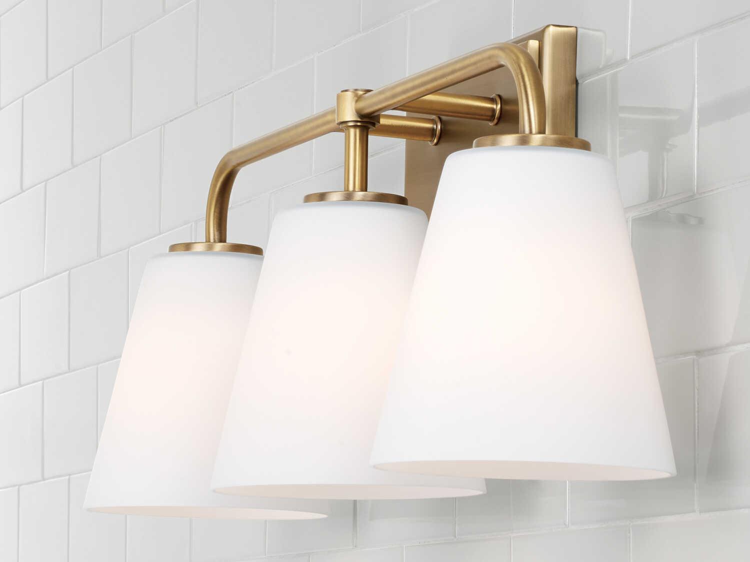 Capital Lighting Brody 3-Light Aged Brass Glass Vanity Light