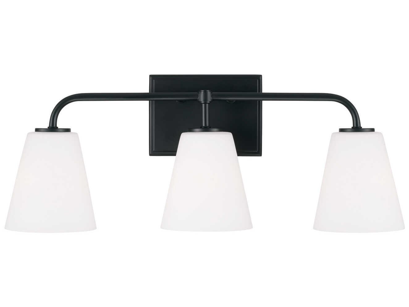 Capital Lighting Brody 3-Light Matte Black Glass Vanity Light