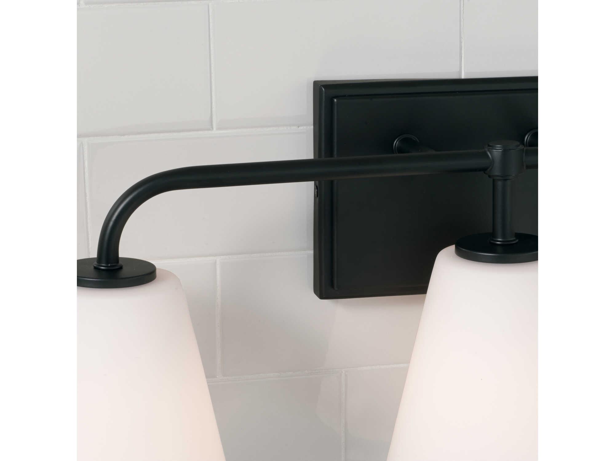 Capital Lighting Brody 3-Light Matte Black Glass Vanity Light