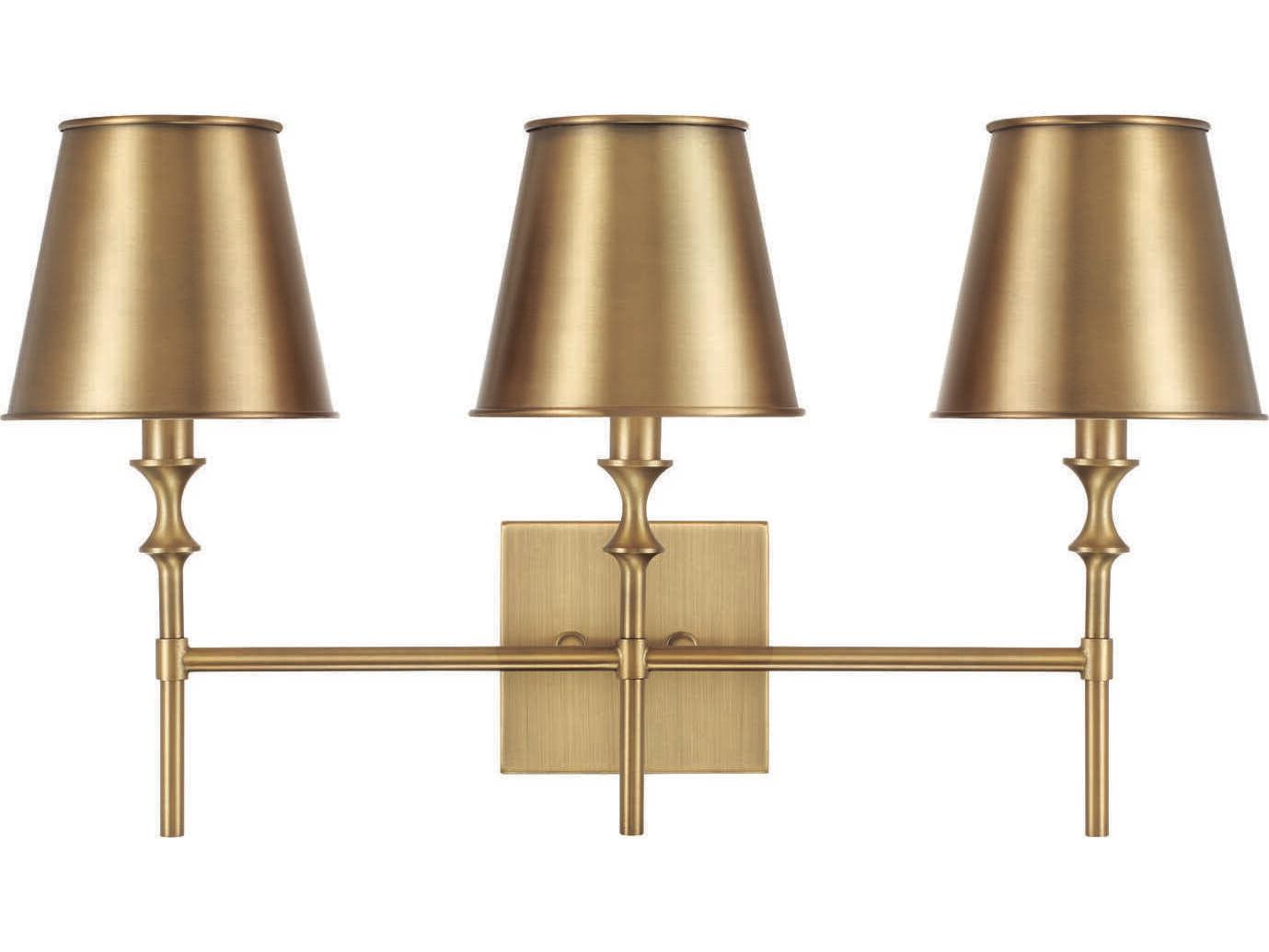 Capital Lighting Whitney 3-Light Aged Brass Vanity Light