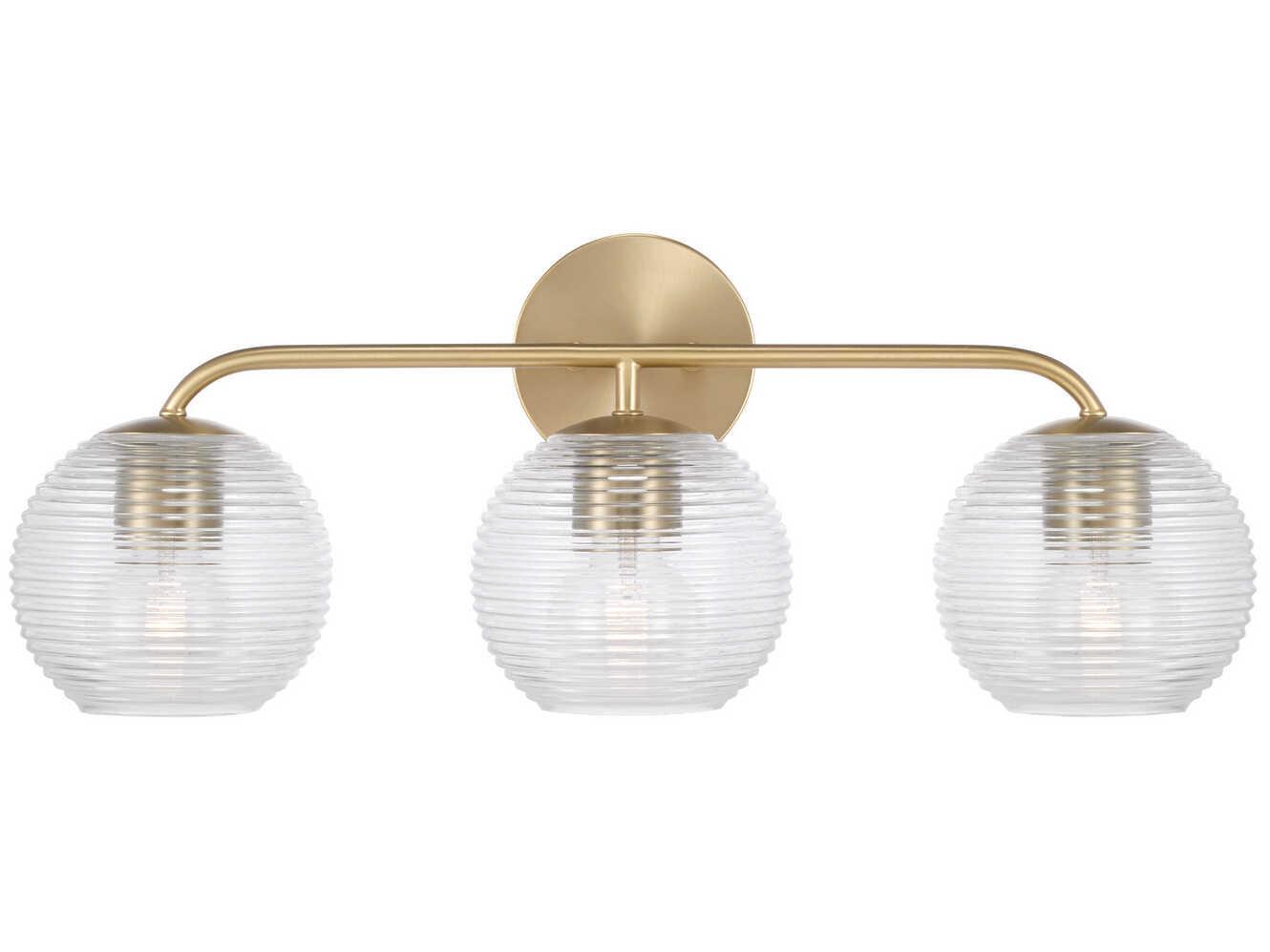 Capital Lighting Dolan 3-Light Matte Brass Glass Vanity Light