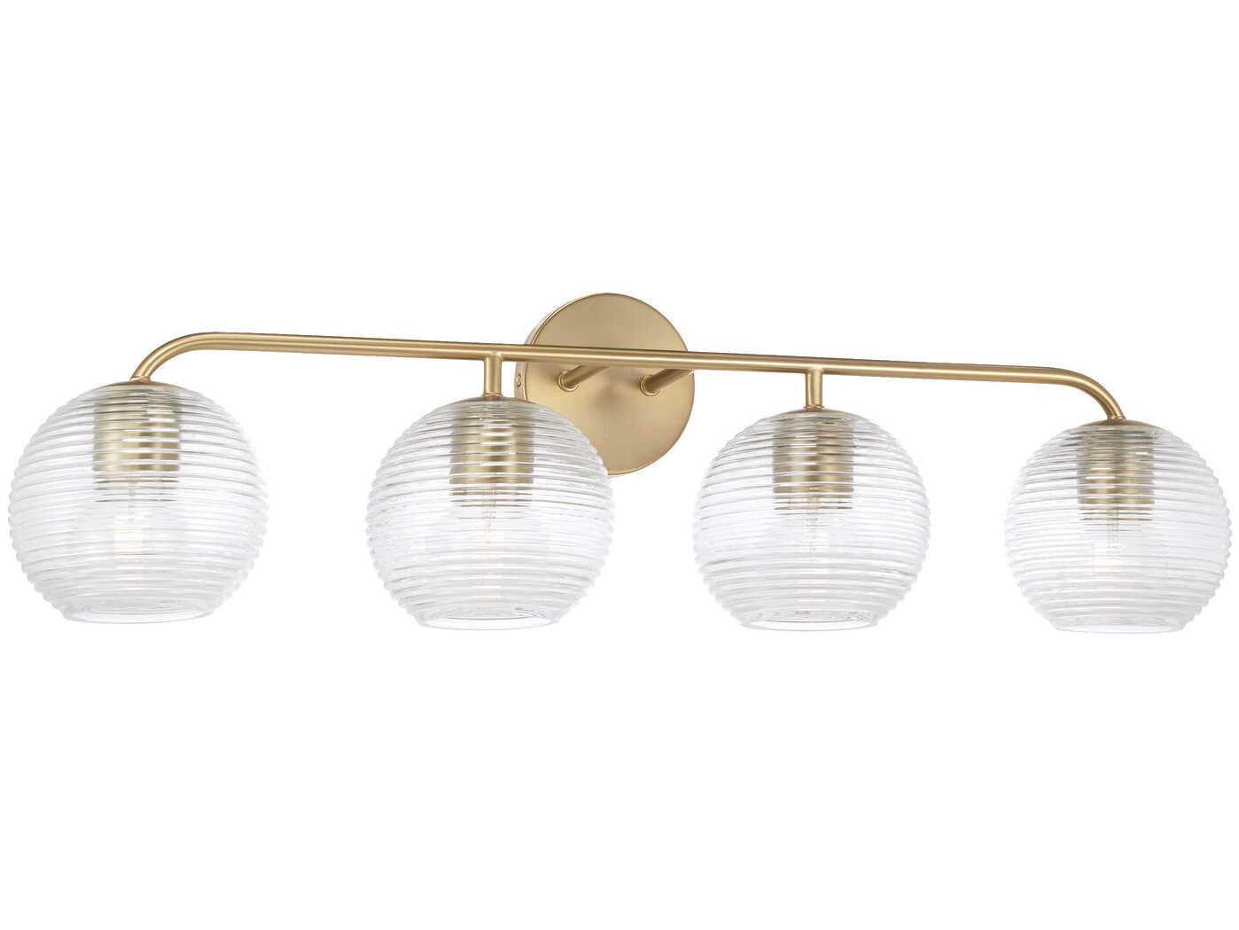 Capital Lighting Dolan 4-Light Matte Brass Glass Vanity Light