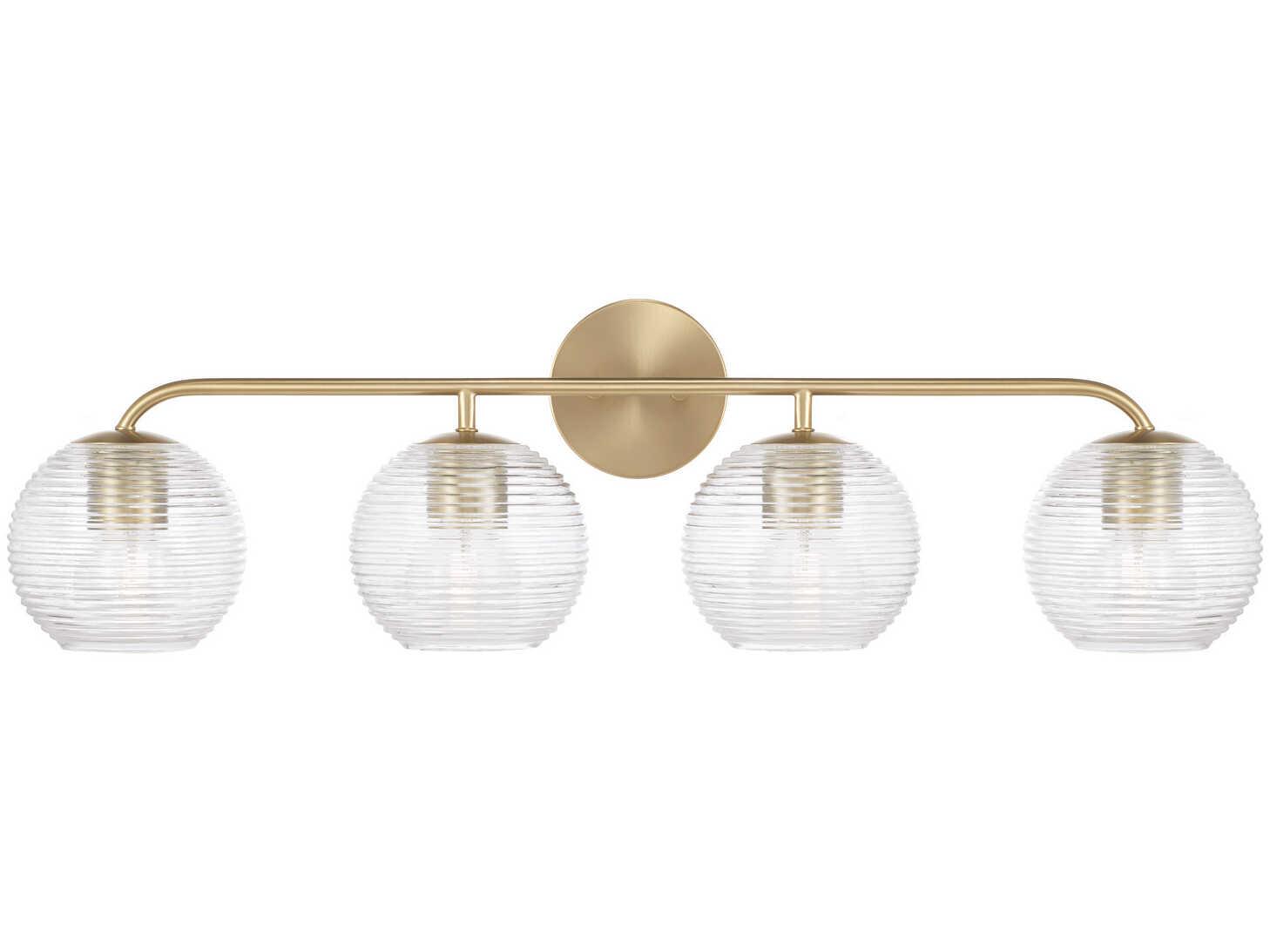 Capital Lighting Dolan 4-Light Matte Brass Glass Vanity Light