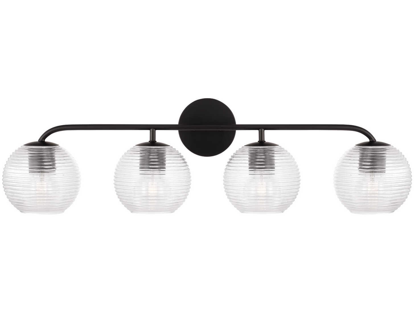 Capital Lighting Dolan 4-Light Matte Black Glass Vanity Light