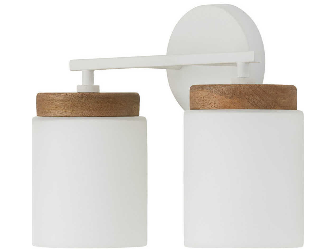 Capital Lighting Liam 2-Light Light Wood And White Vanity