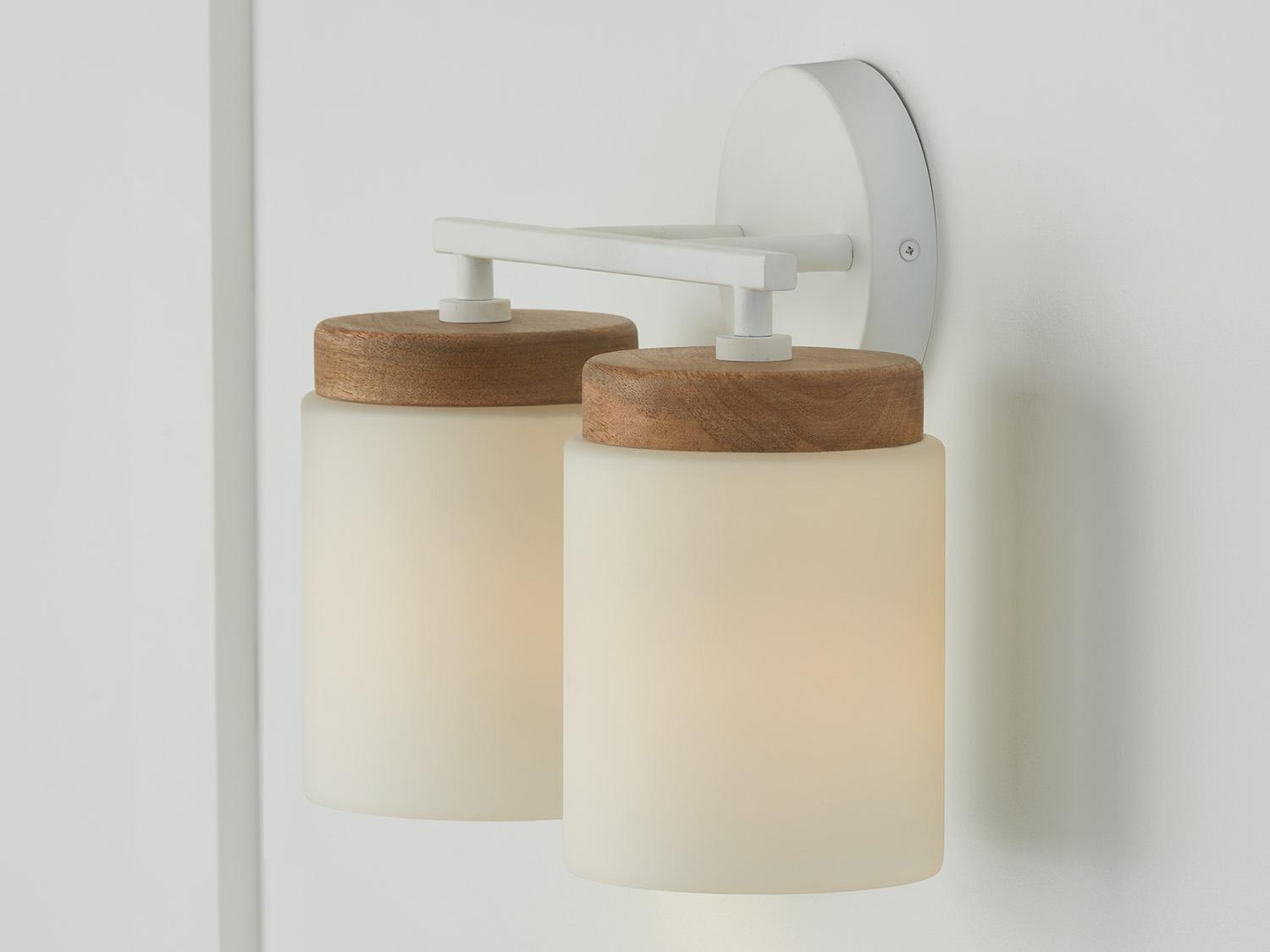 Capital Lighting Liam 2-Light Light Wood And White Vanity