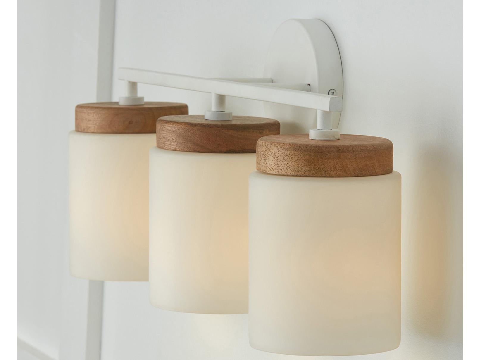 Capital Lighting Liam 3-Light Light Wood And White Vanity