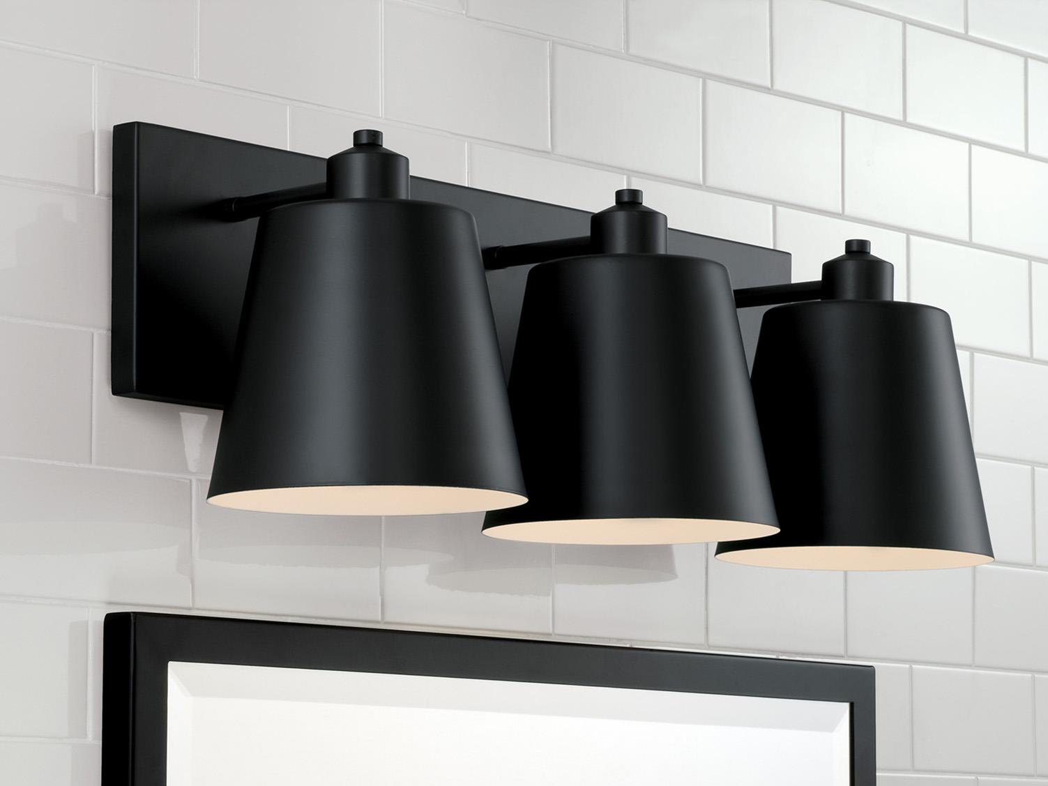 Capital Lighting Alden 3-Light Matte Black Vanity Light