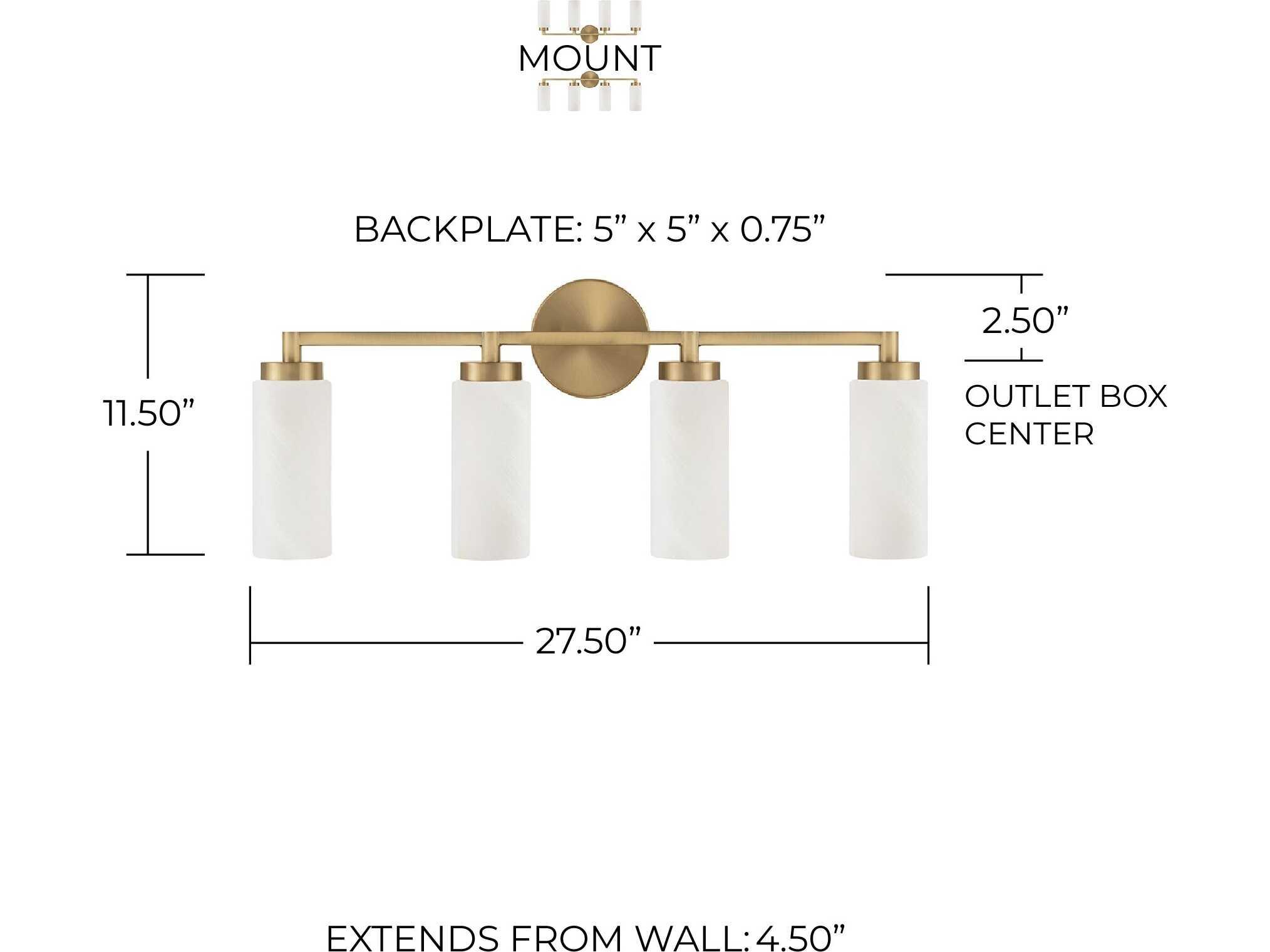Capital Lighting Alyssa 4-Light Aged Brass Vanity Light