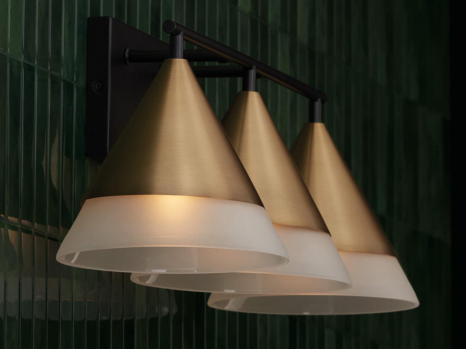 Capital Lighting Avant 3-Light Aged Brass And Black Vanity Light