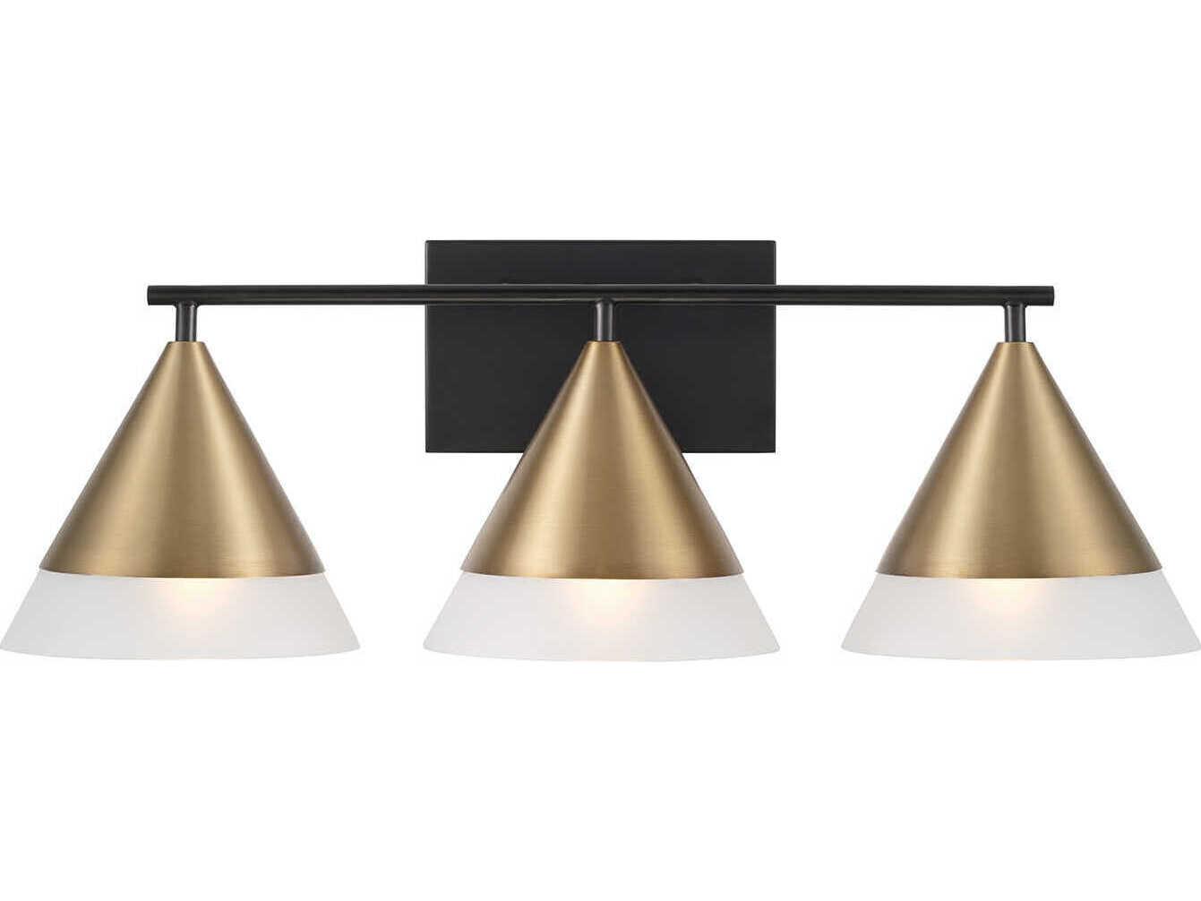 Capital Lighting Avant 3-Light Aged Brass And Black Vanity Light