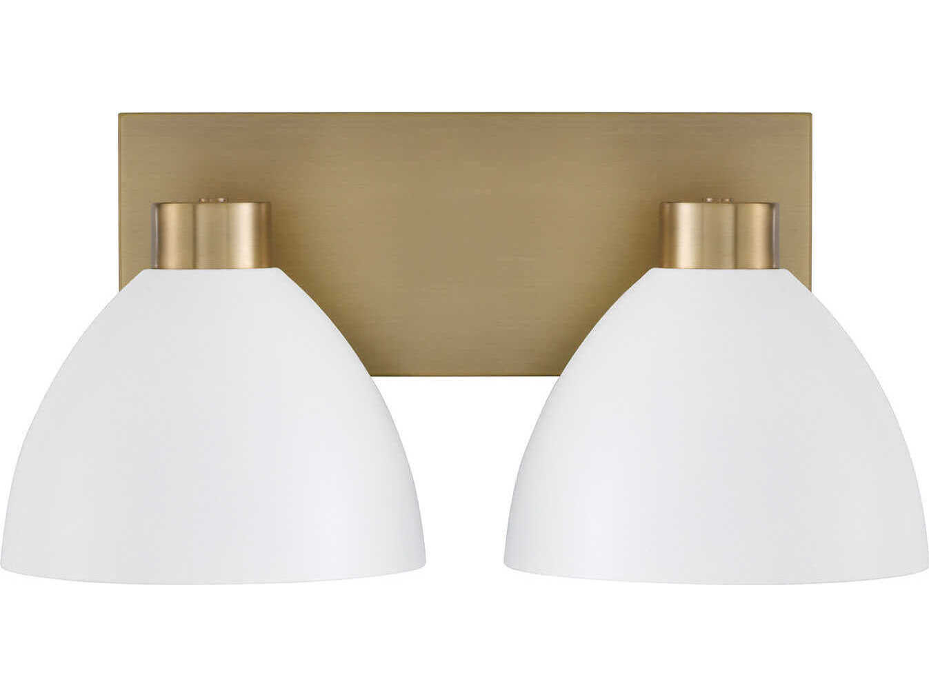 Capital Lighting Ross 2-Light Aged Brass And White Vanity Light