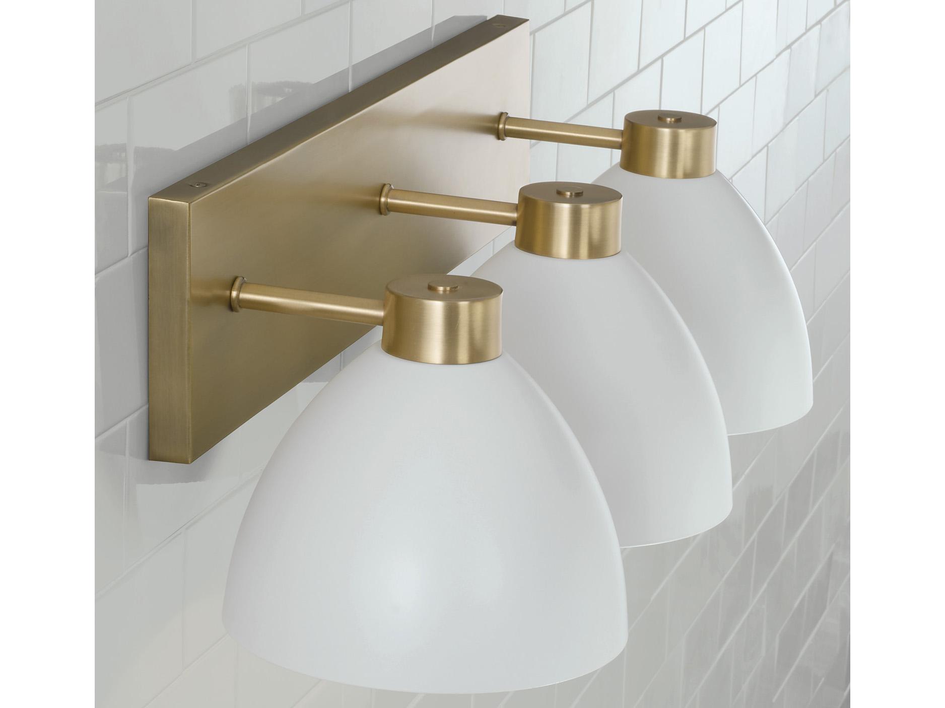 Capital Lighting Ross 3-Light Aged Brass And White Vanity Light