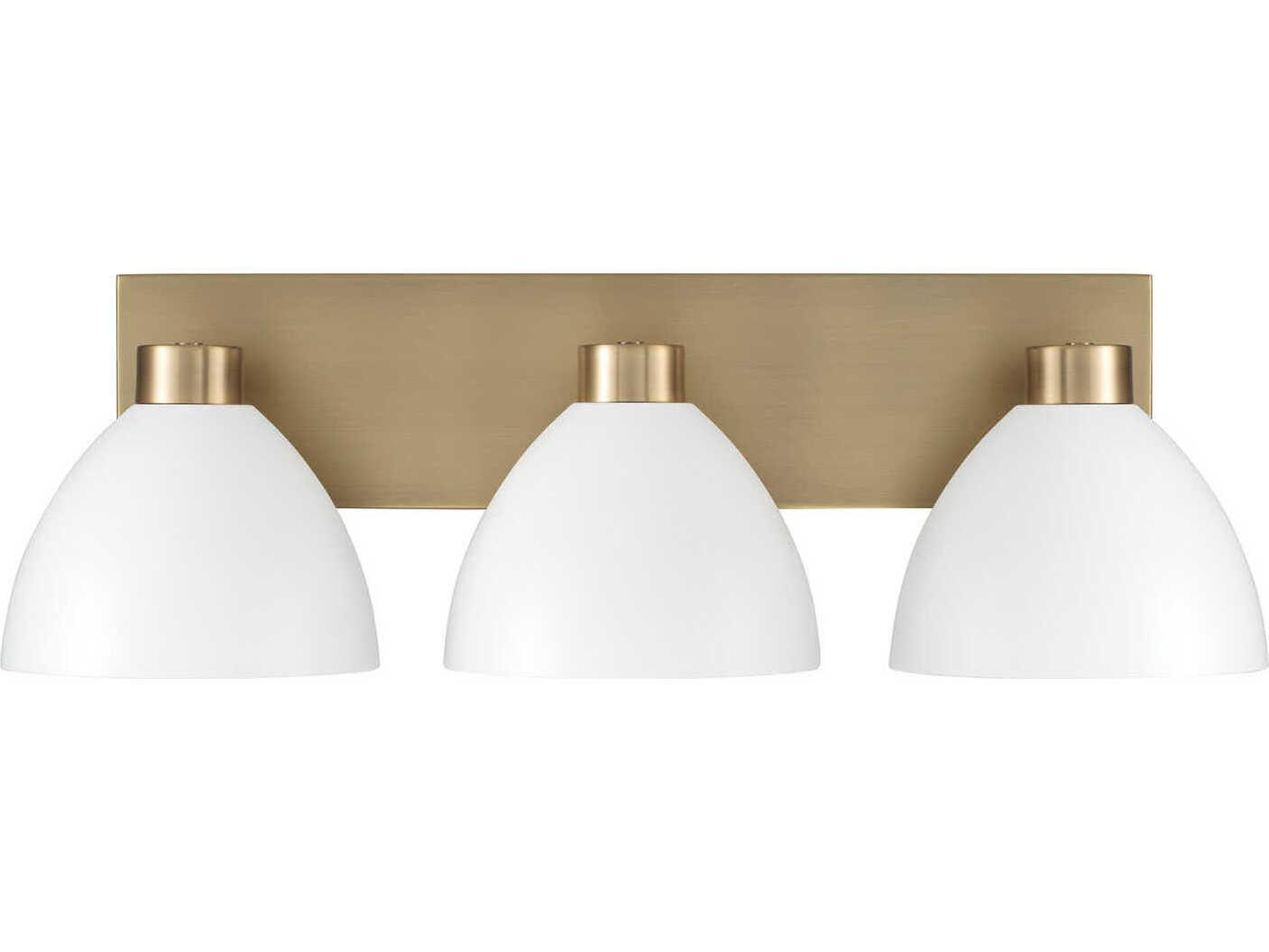 Capital Lighting Ross 3-Light Aged Brass And White Vanity Light