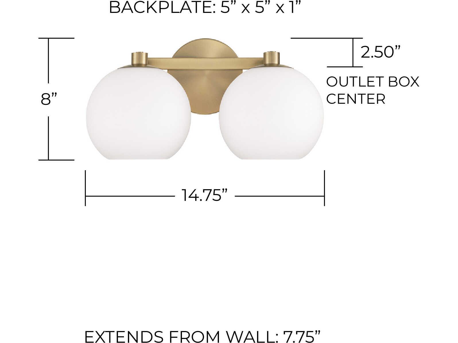 Capital Lighting Ansley 2-Light Aged Brass Vanity Light