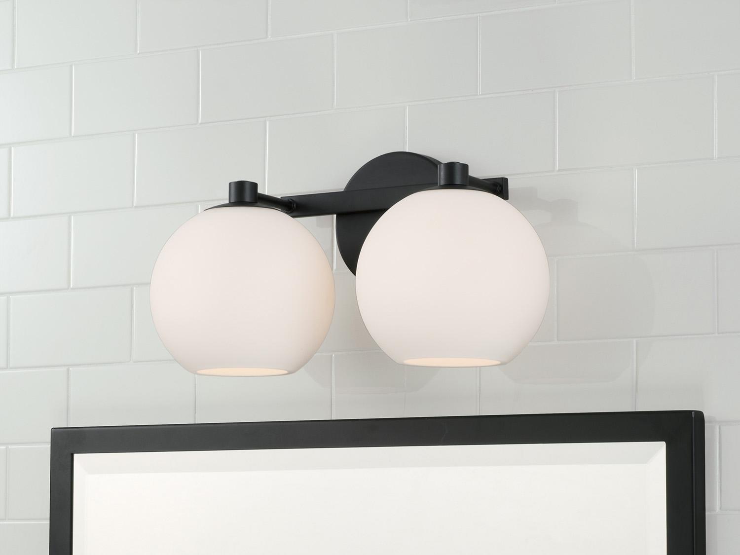 Capital Lighting Ansley 2-Light Matte Black Vanity Light
