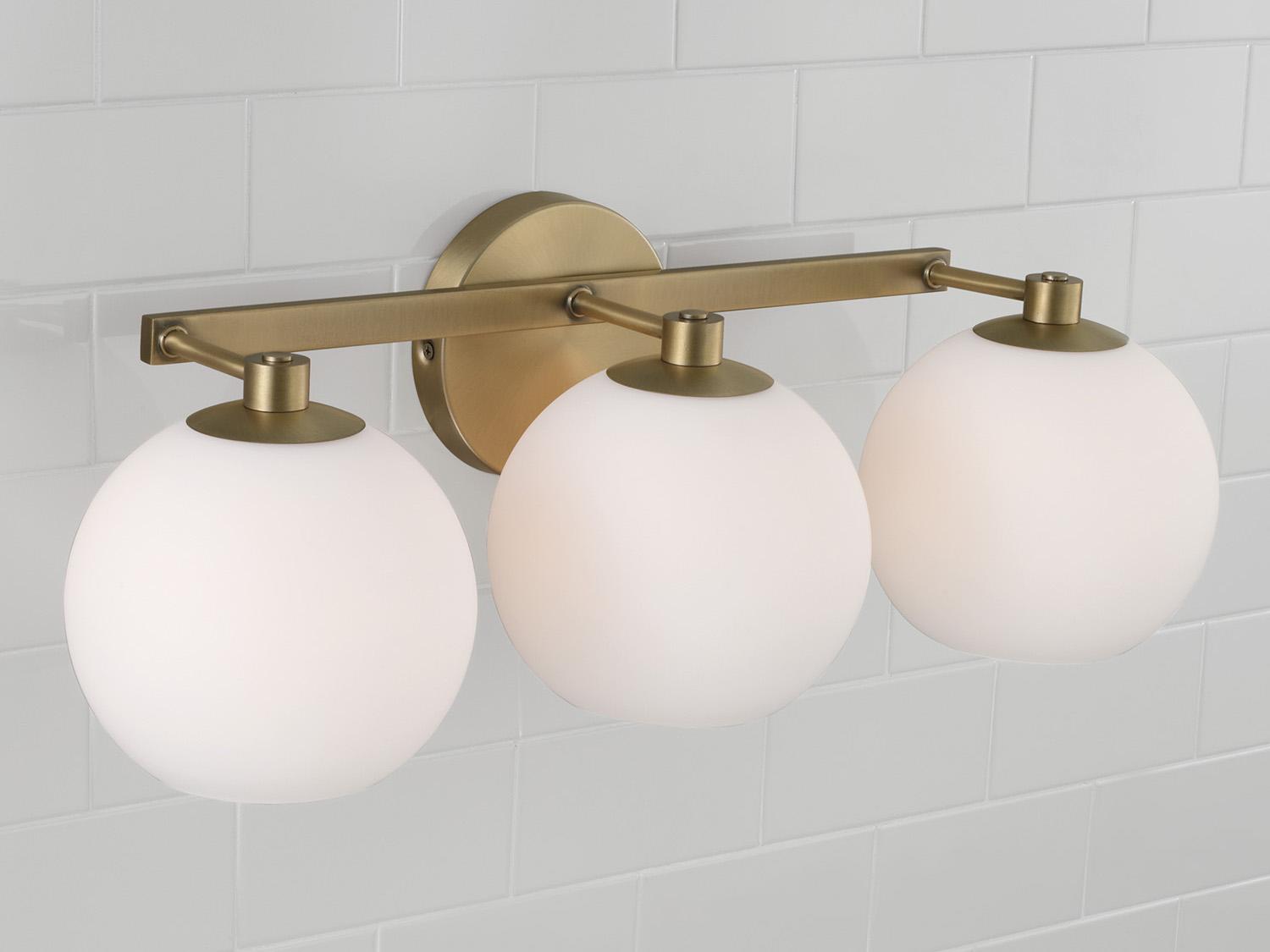 Capital Lighting Ansley 3-Light Aged Brass Vanity Light