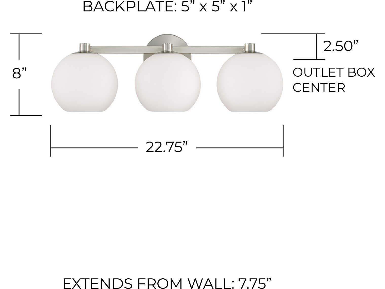 Capital Lighting Ansley 3-Light Brushed Nickel Vanity Light