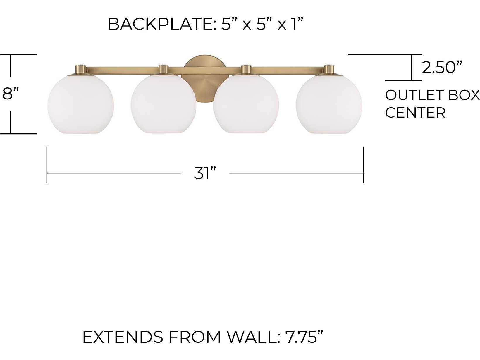 Capital Lighting Ansley 4-Light Aged Brass Vanity Light