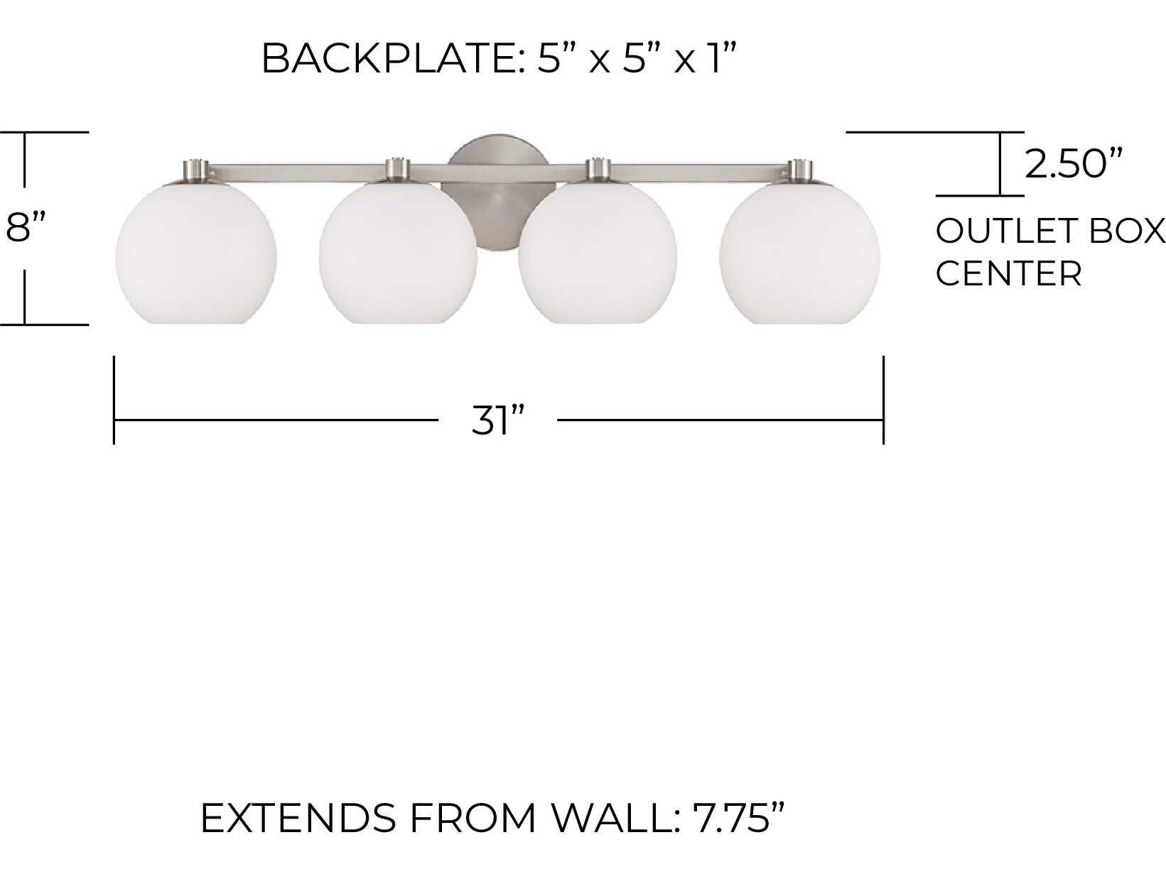 Capital Lighting Ansley 4-Light Brushed Nickel Vanity Light