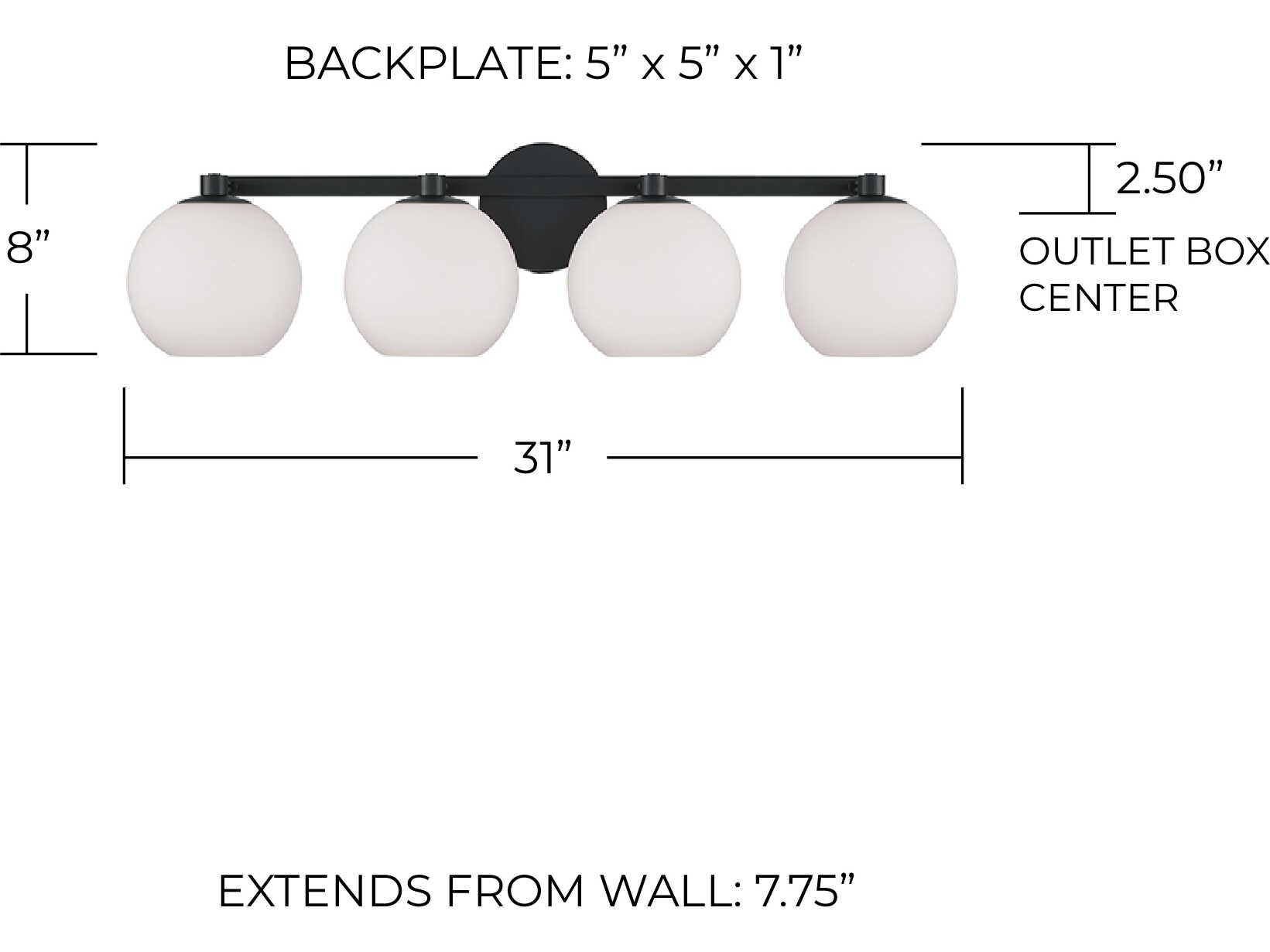 Capital Lighting Ansley 4-Light Matte Black Vanity Light