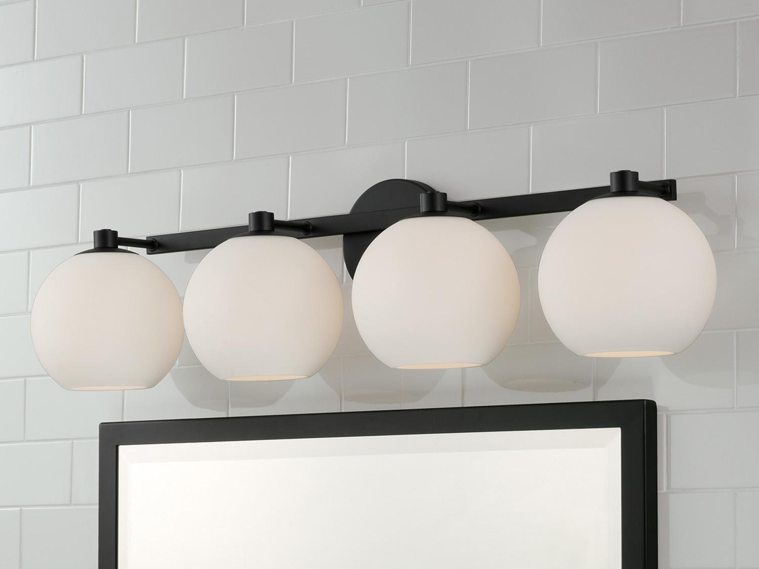 Capital Lighting Ansley 4-Light Matte Black Vanity Light