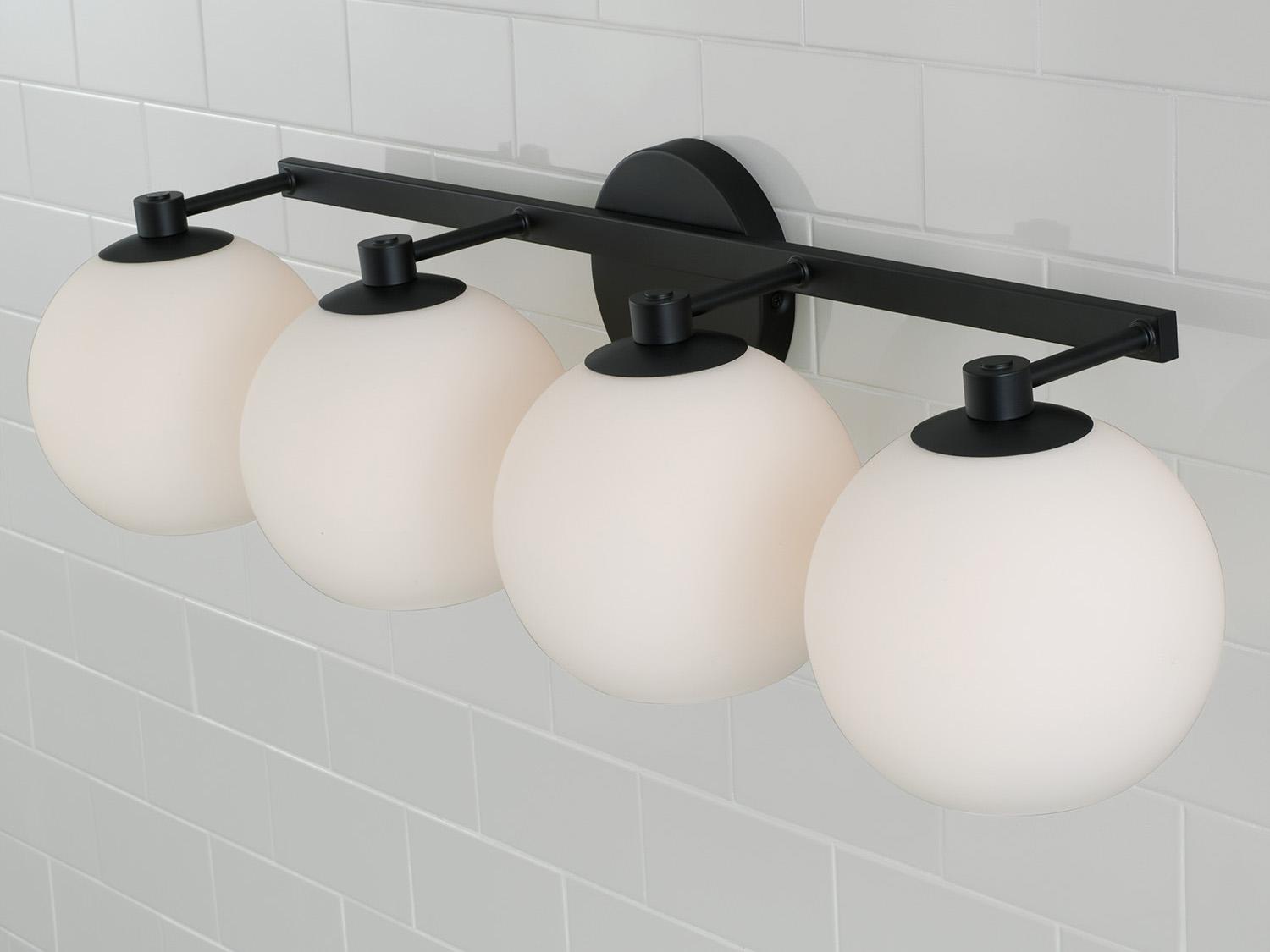 Capital Lighting Ansley 4-Light Matte Black Vanity Light