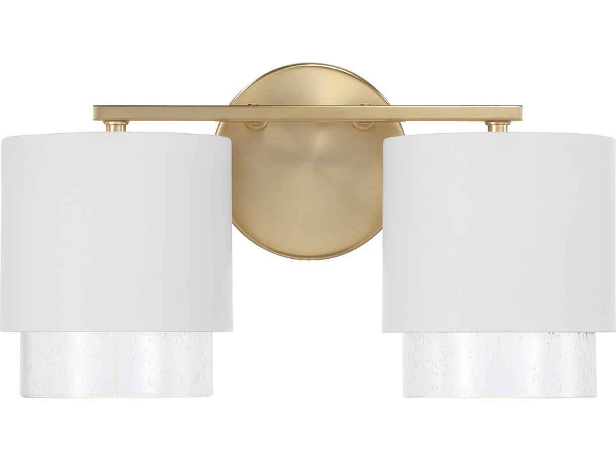 Capital Lighting Weller 2-Light Matte Brass White Vanity Light