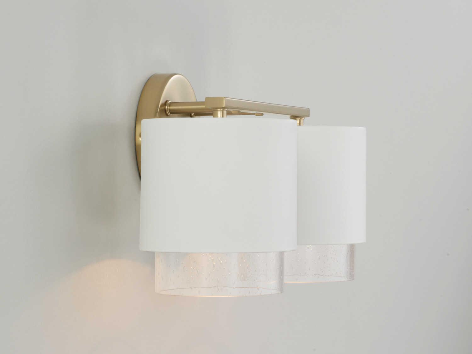 Capital Lighting Weller 2-Light Matte Brass White Vanity Light
