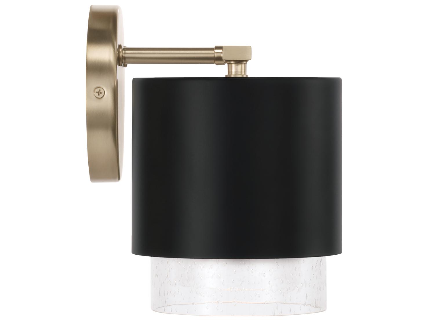 Capital Lighting Weller 2-Light Matte Brass Black Vanity Light