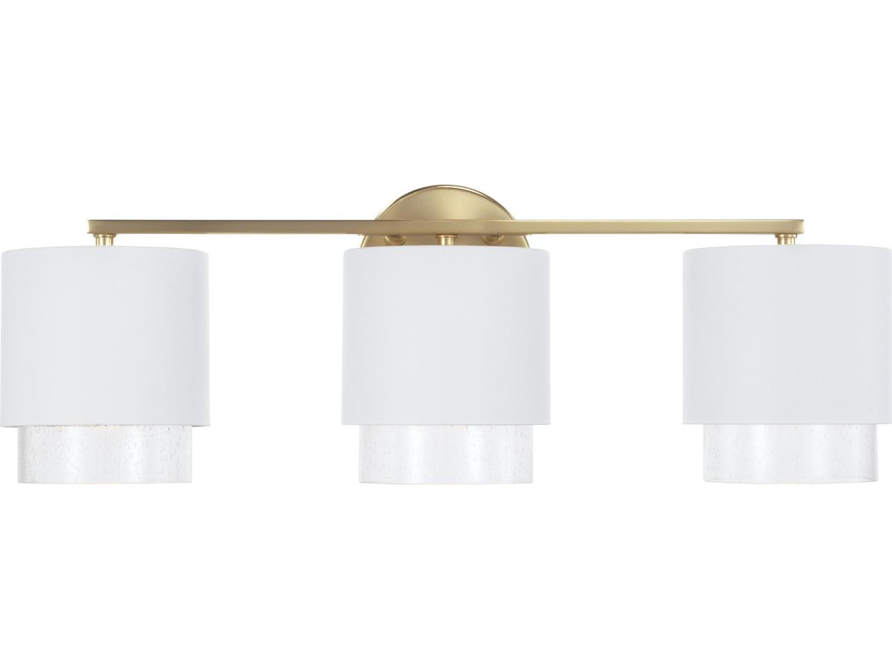 Capital Lighting Weller 3-Light Matte Brass White Vanity Light