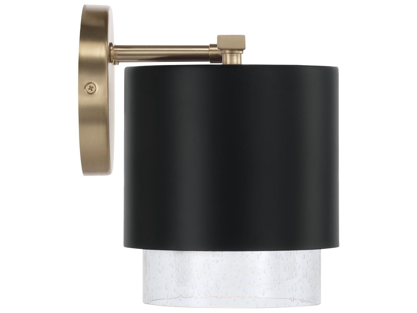 Capital Lighting Weller 3-Light Matte Brass Black Vanity Light