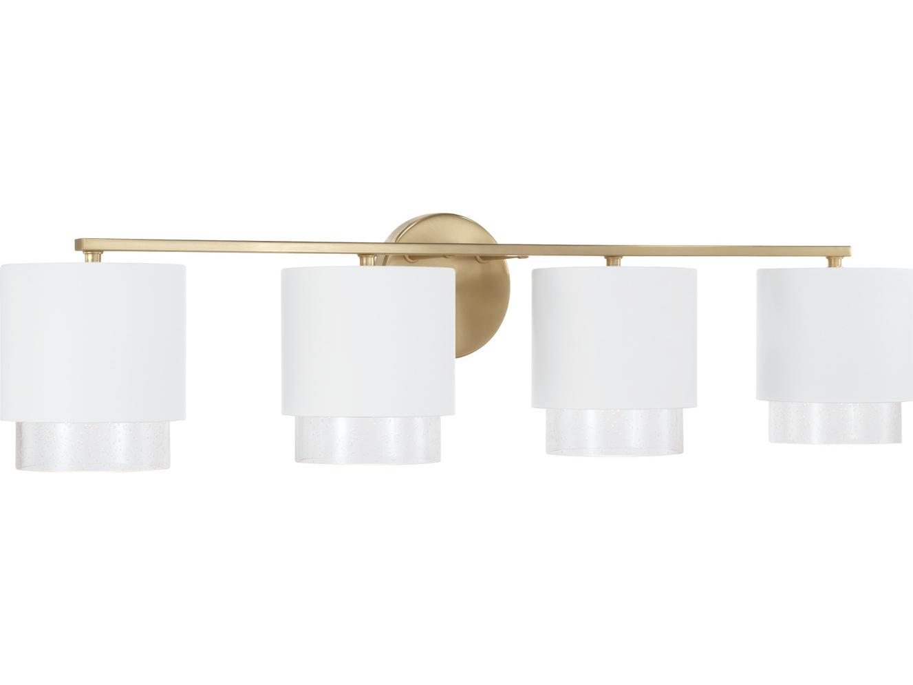 Capital Lighting Weller 4-Light Matte Brass White Vanity Light