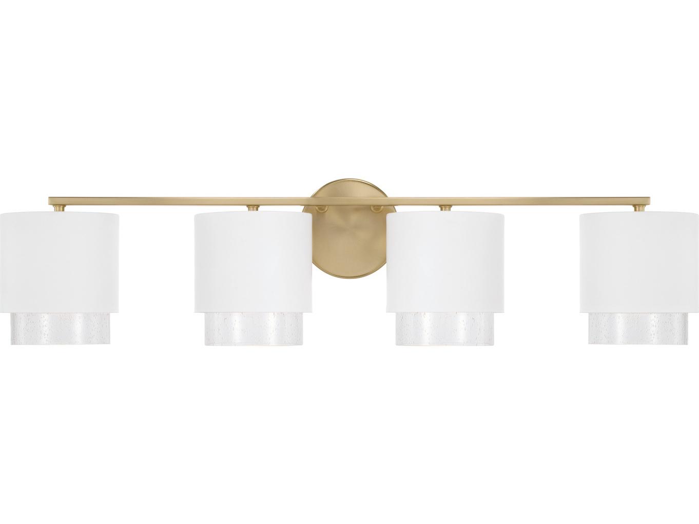 Capital Lighting Weller 4-Light Matte Brass White Vanity Light