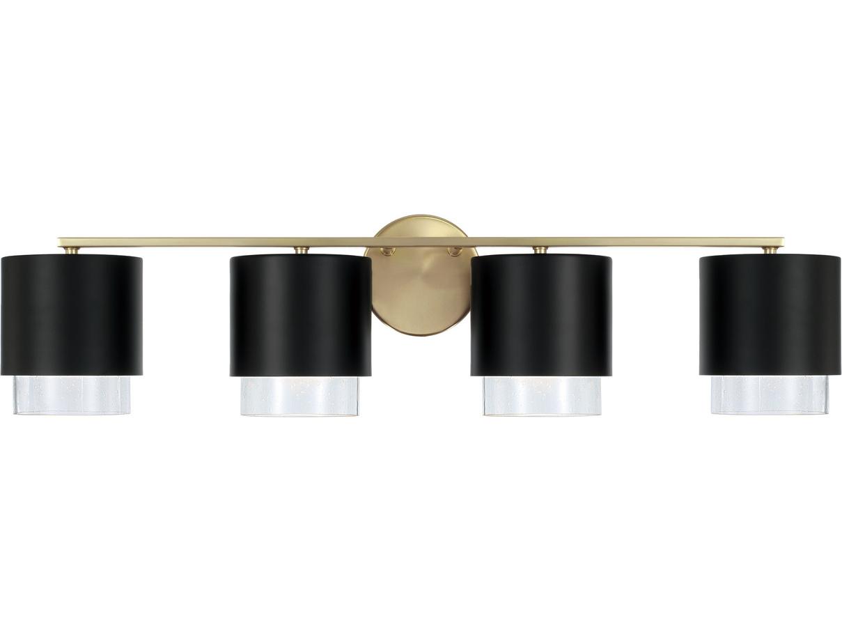Capital Lighting Weller 4-Light Matte Brass Black Vanity Light