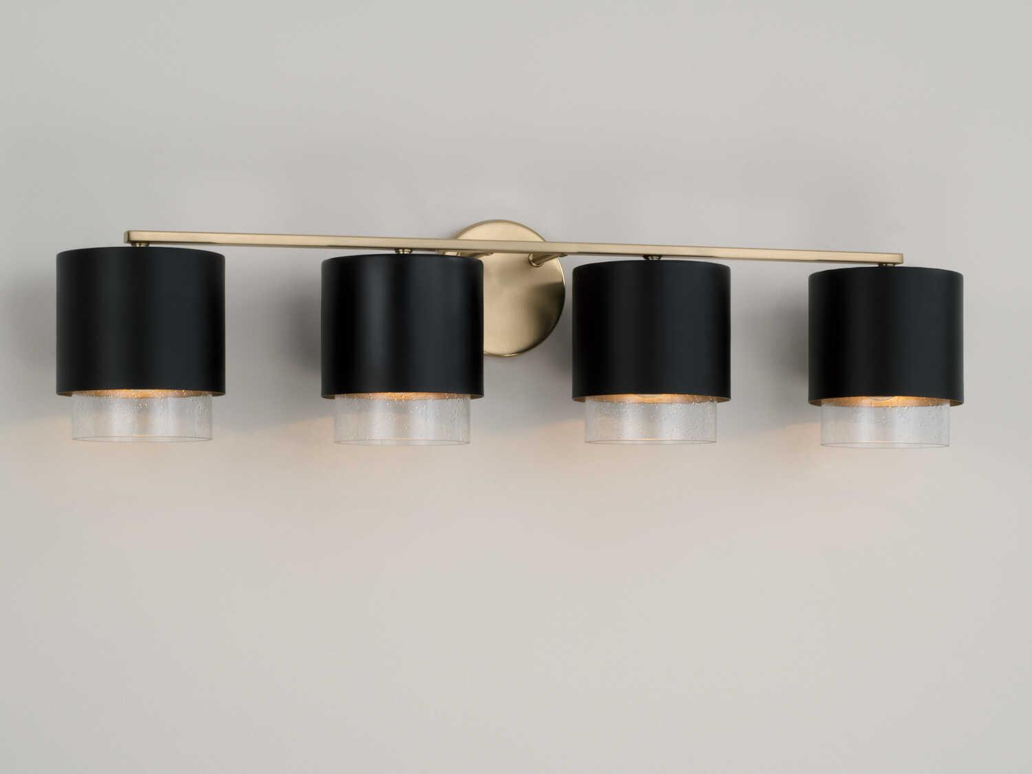 Capital Lighting Weller 4-Light Matte Brass Black Vanity Light