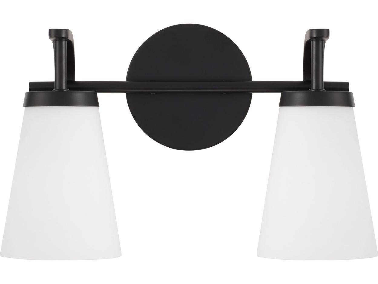 Capital Lighting Drake 2-light Matte Black Vanity Light